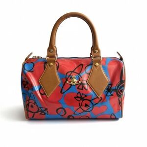 Vivienne Westwood Red and Blue Artistic Satchel